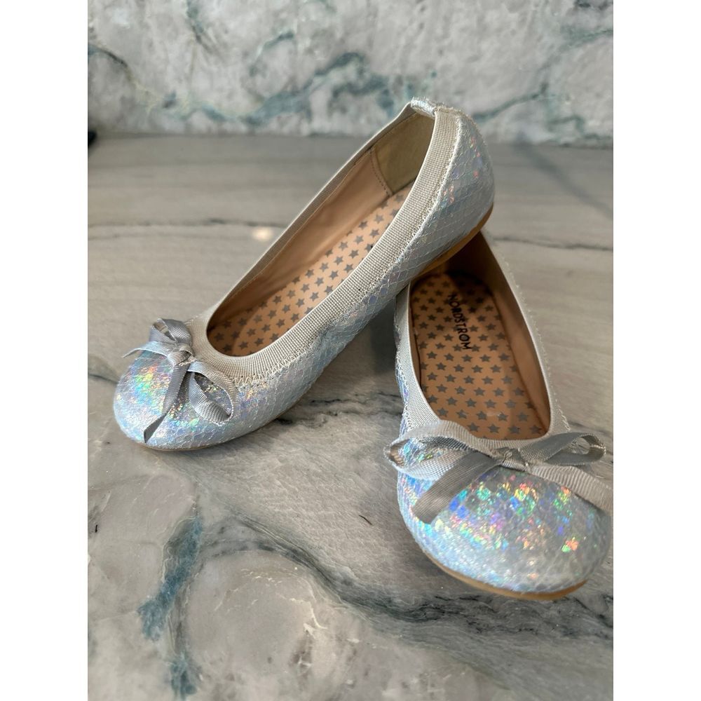 Silver mermaid‎ sparkly girls Nordstrom ballet flats sz 13